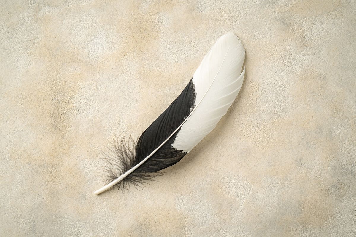 Plume blanche et noire : signification de l'harmonie entre les opposés