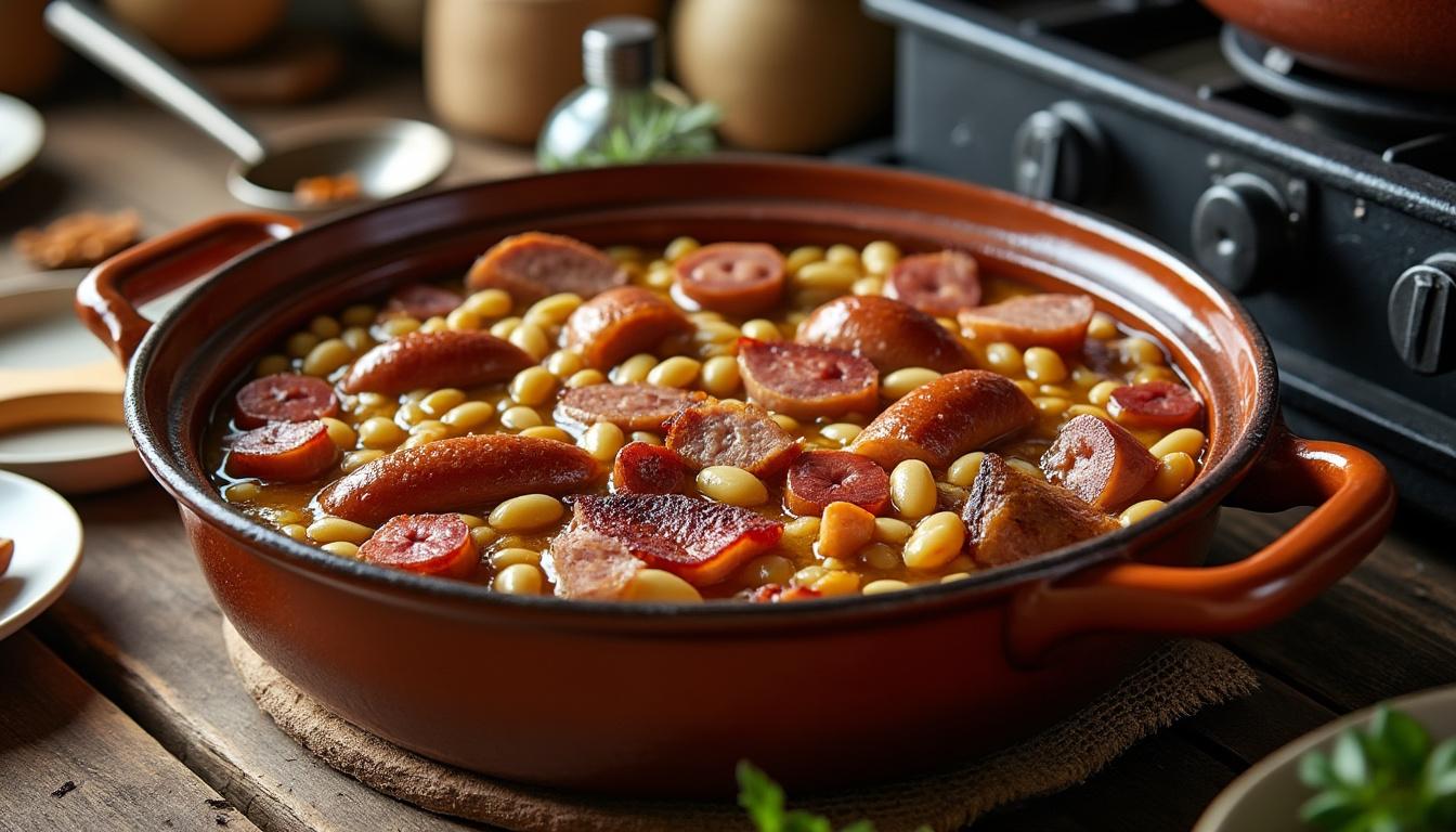 plongez dans la richesse culinaire française avec notre recette de cassoulet traditionnel marmiton. préparez ce plat savoureux, alliant haricots, viandes et épices, pour ravir vos convives lors d'un repas convivial et chaleureux.