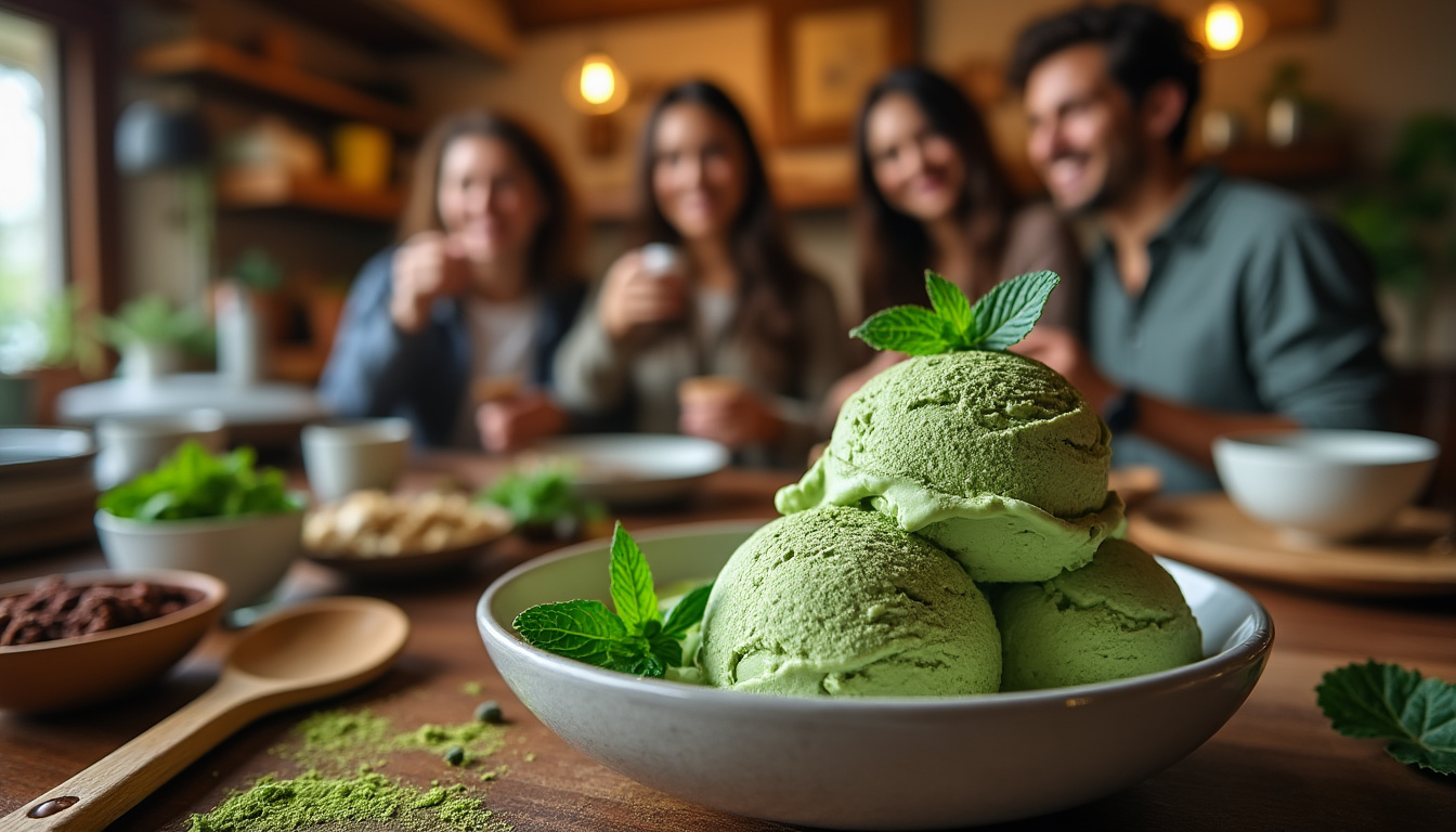 découvrez une recette facile de glace au thé matcha sans sorbetière, parfaite à préparer et à savourer entre amis pour un moment gourmand et rafraîchissant.