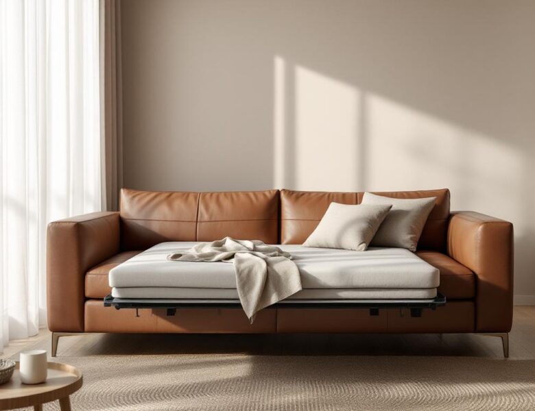 Le canapé convertible en cuir marron : un choix pratique pour les petits espaces
