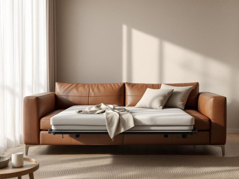 Le canapé convertible en cuir marron : un choix pratique pour les petits espaces