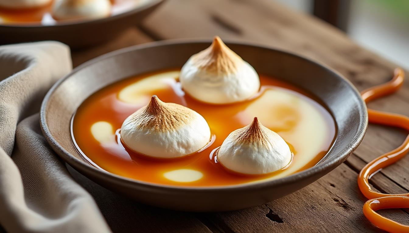 découvrez les variations créatives des îles flottantes d'etchebest pour surprendre et épater vos invités avec des desserts élégants et délicieux.