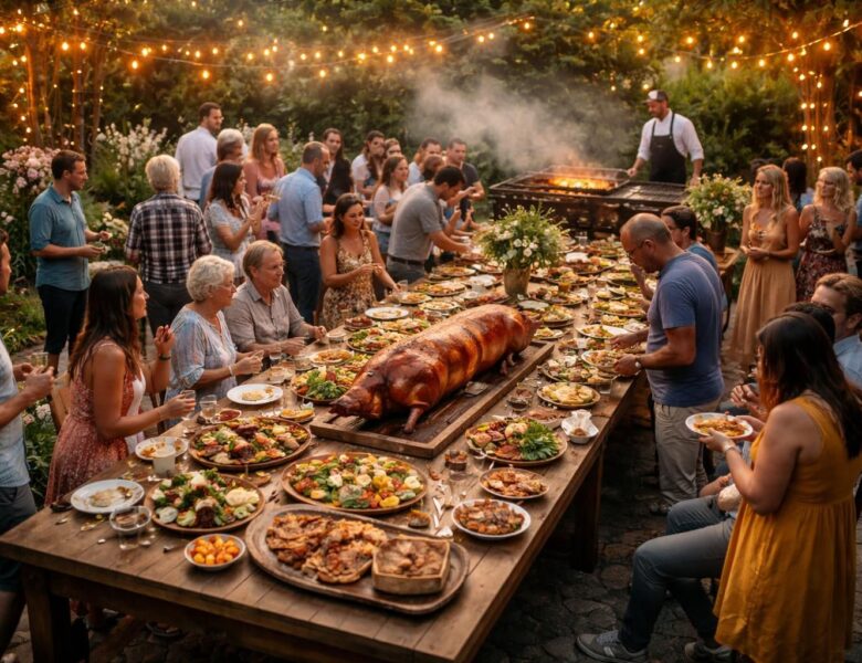 Quel est le prix du Cochon grillé à domicile pour 100 personnes cette année ?