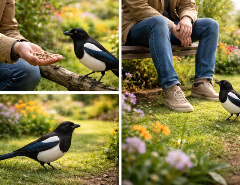 Les étapes pour apprivoiser une pie dans votre jardin