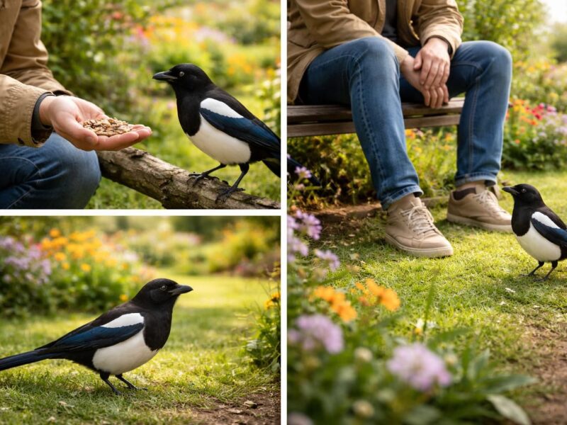 Les étapes pour apprivoiser une pie dans votre jardin