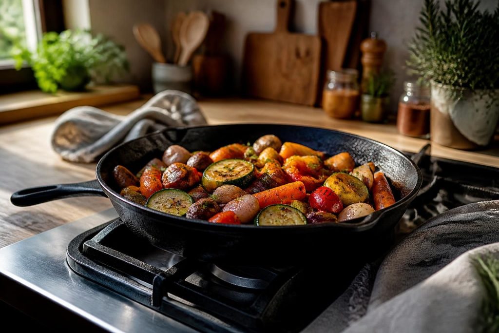 découvrez le guide ultime pour préparer des légumes rôtis à la poêle, une recette saine et savoureuse idéale pour les amateurs de cuisine équilibrée.