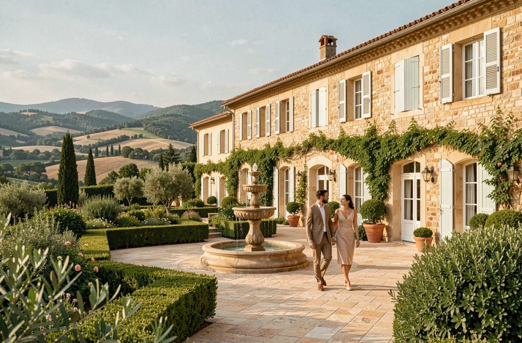 Terrasse luxueuse du Domaine de Fayence Resort et Spa avec vue sur les collines provençales